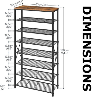 8-Tier Hallway Shoe Rack Storage With Adjustable Shelves