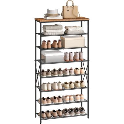 8-Tier Hallway Shoe Rack Storage With Adjustable Shelves