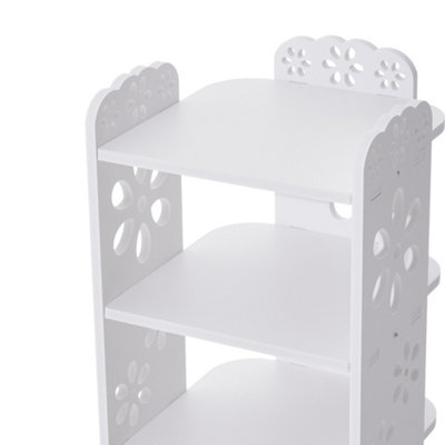 8 Tier Hollow Flower Pattern Plastic Vertical Shoe Rack Storage Rack