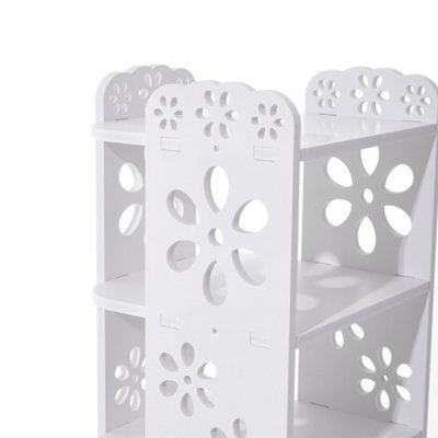 8 Tier Hollow Flower Pattern Plastic Vertical Shoe Rack Storage Rack