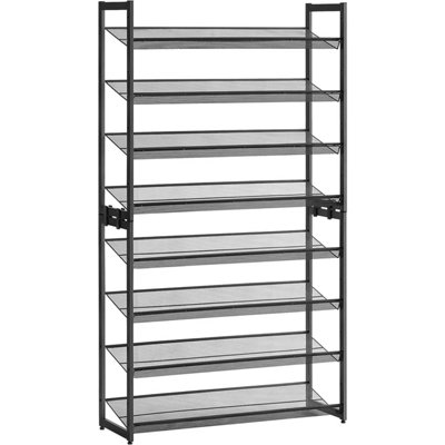 SONGMICS 4 Tier Shoe Rack Metal Stackable Shoes Rack Storage Shelf Holds up  to 20 Pairs Shoes Adjustable Slanted Shelves Shoe Tower Organizer for