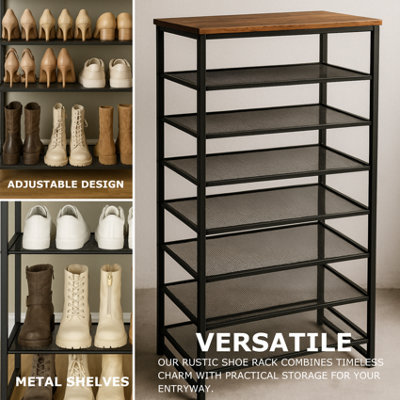 8-Tier Shoe Rack With Detachable Mesh