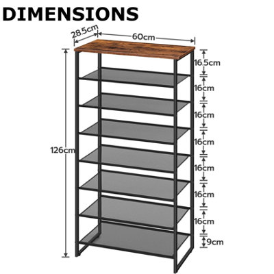 8-Tier Shoe Rack With Detachable Mesh