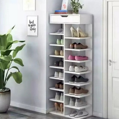8 Tier Shoe Storage Rack Standing Cabinet Footwear Organizer Narrow ...