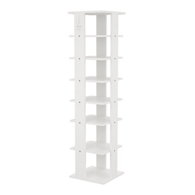 8 Tier Square Stable and Heavy-duty White Particle Board Shoe Rack with ...