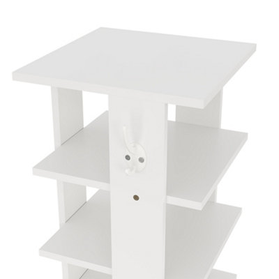 8 Tier Square Stable and Heavy-duty White Particle Board Shoe Rack with ...