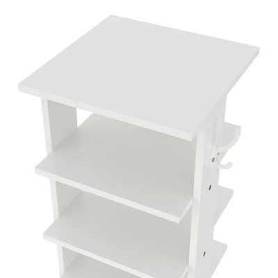 8 Tier Square Stable and Heavy-duty White Particle Board Shoe Rack with ...