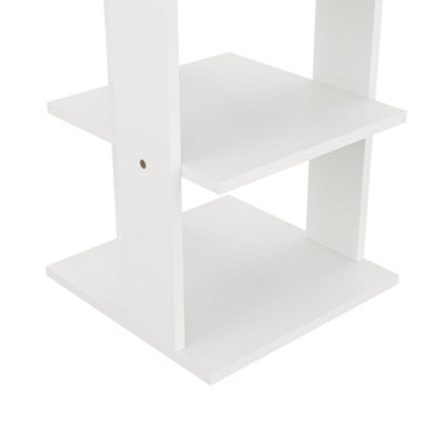8 Tier Square Stable and Heavy-duty White Particle Board Shoe Rack with ...