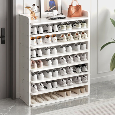 8 Tier Sturdy Load-Bearing MDF Shoe Rack for 32 Pairs of Shoes
