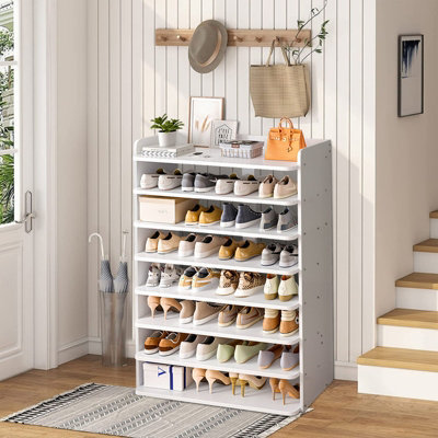8 Tier Sturdy Load-Bearing MDF Shoe Rack for 32 Pairs of Shoes