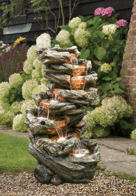 8 Tier Woodland Garden Mains Plugin Powered Water Feature