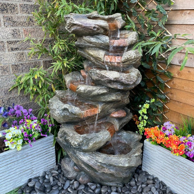8 Tier Woodland Solar Water Feature