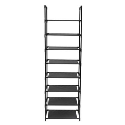 8 Tiers Shoe Rack Stainless Steel Frame Holds 16-20 Pairs Of Shoes