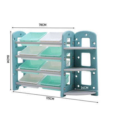 8 Toy Storage Rins Organizer with 3 Tier Corner Shelf Storage Rack
