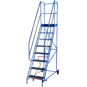 8 Tread Mobile Warehouse Stairs Anti Slip Steps 3m Portable Safety Ladder