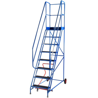 8 Tread Portable Safety Ladder with Anti-Slip Steps for Warehouse Use