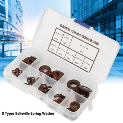 8 Varieties of Belleville Compression Spring Disc Washers and Gaskets