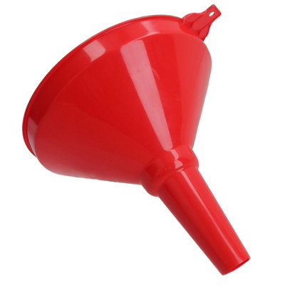 8" Wide Plastic Fuel Funnel With Fixed Spout Suitable For Petrol Diesel Water Oil