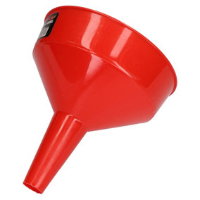 8" Wide Plastic Fuel Funnel With Fixed Spout Suitable For Petrol Diesel Water Oil