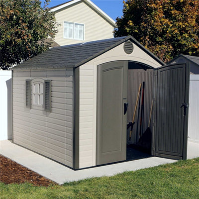 8 x 10 Life Plus Plastic Apex Shed With Plastic Floor + 1 Window (8ft x 10ft / 8' x 10' / 2.43m x 3.05m)