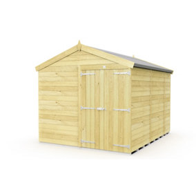 8 x 11 Feet Apex Shed - Double Door Without Windows - Wood - L329 x W231 x H217 cm