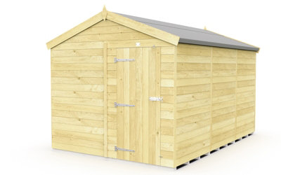 8 x 12 Feet Apex Shed - Single Door Without Windows - Wood - L358 x ...