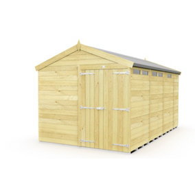 8 x 13 Feet Apex Security Shed - Double Door - Wood - L387 x W231 x H217 cm