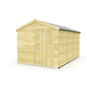 8 x 13 Feet Apex Shed - Single Door Without Windows - Wood - L387 x W231 x H217 cm