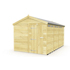 8 x 14 Feet Apex Security Shed - Double Door - Wood - L417 x W231 x H217 cm