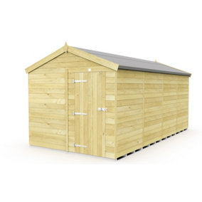 8 x 16 Feet Apex Shed - Single Door Without Windows - Wood - L472 x W231 x H217 cm