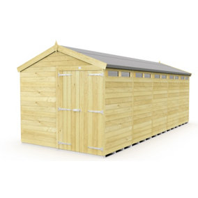 8 x 20 Feet Apex Security Shed - Double Door - Wood - L592 x W231 x H217 cm