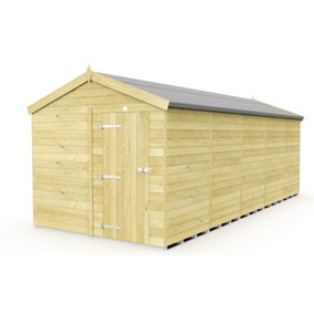 8 x 20 Feet Apex Shed - Single Door Without Windows - Wood - L592 x W231 x H217 cm