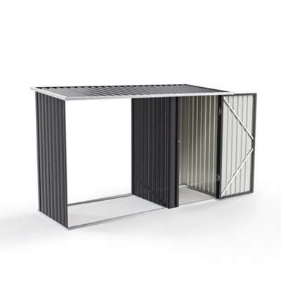 8-x-3-ft-metal-garden-log-store-with-outdoor-tool-storage-shed-charcoal