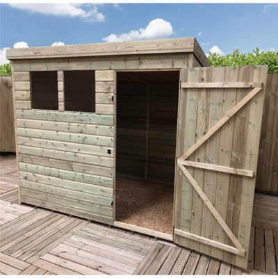 8 x 3 Garden Shed Pressure Treated T&G PENT Wooden Garden Shed - 2 ...