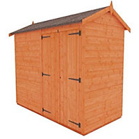 8 x 4 (2.38m x 1.15m) Windowless Wooden Tongue and Groove APEX Shed + Double Doors (12mm T&G Floor and Roof) (8ft x 4ft) (8x4)