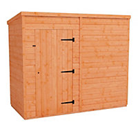 8 x 4 (2.38m x 1.15m) Windowless Wooden Tongue and Groove PENT Shed - Single Door (12mm T&G Floor and Roof) (8ft x 4ft) (8x4)