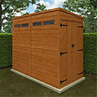 8 x 4 (2.38m x 1.15m) Wooden T&G Double Doors Security Garden PENT Shed (12mm T&G Floor and Roof) (8ft x 4ft) (8x4)