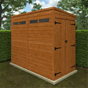 8 x 4 (2.38m x 1.15m) Wooden T&G Double Doors Security Garden PENT Shed (12mm T&G Floor and Roof) (8ft x 4ft) (8x4)