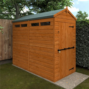 8 x 4 (2.38m x 1.15m) Wooden Tongue and Groove Security Garden APEX Shed (12mm T&G Floor and Roof) (8ft x 4ft) (8x4)