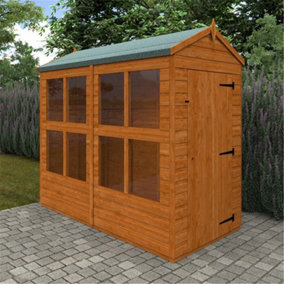 8 x 4 (2.38m x 1.15m) Wooden Tongue and Groove Sunroom (12mm T&G Floor and APEX Roof) (8ft x 4ft) (8x4)