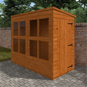 8 x 4 (2.38m x 1.15m) Wooden Tongue and Groove Sunroom (12mm Tongue and Groove Floor and PENT Roof) (8ft x 4ft) (8x4)