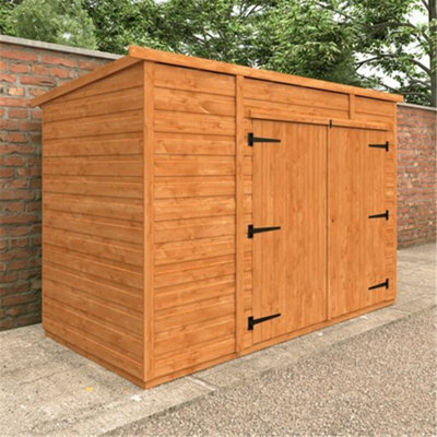 8 x 4 (2.43m x 1.15m) Wooden Tongue and Groove PENT Bike Shed (12mm Tongue and Groove Floor and PENT Roof) (8ft x 4ft) (8x4)