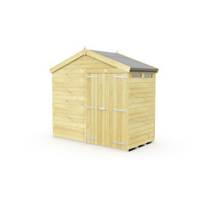 8 x 4 Feet Apex Security Shed - Double Door - Wood - L127 x W231 x H217 cm