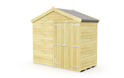 8 x 4 Feet Apex Shed - Double Door Without Windows - Wood - L127 x W231 x H217 cm