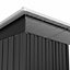 8 x 4 ft Metal Garden Storage Shed Pent Roof Double Lockable Sliding Doors with Foundation Base, Charcoal Black