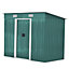8 x 4 ft Pent Metal Garden Shed Outdoor Tool Storage House with Lockable Door and Base Frame, Dark Green