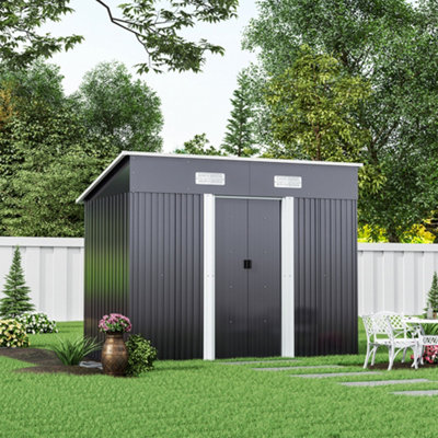 8' x 6' Outdoor Storage Shed,Garden Tool Shed with Floor Frame Kit,Hooks  and Lockable Doors,Metal Shed Outside Storage Sheds for Backyard,Patio to  Store Tools B… in 2024