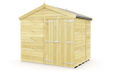 8 x 5 Feet Apex Shed - Double Door Without Windows - Wood - L158 x W231 x H217 cm