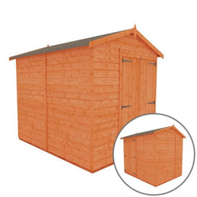 8 x 6 (2.38m x 1.75m) Windowless Wooden Tongue and Groove APEX Shed + Double Doors (12mm T&G Floor and Roof) (8ft x 6ft) (8x6)