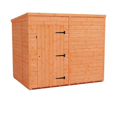 8 x 6 (2.38m x 1.75m) Windowless Wooden Tongue and Groove PENT Shed - Single Door (12mm T&G Floor and Roof) (8ft x 6ft) (8x6)